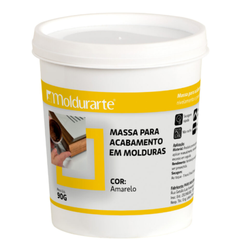 Massa para Acabamento em Moldura Amarela 90g - Casa Castro | Secagem Rápida, Pintável