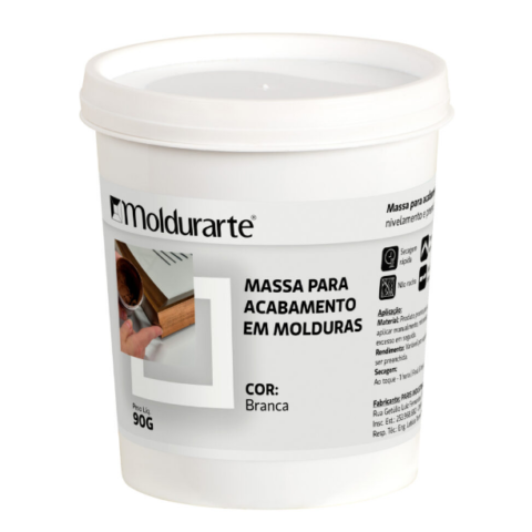 Massa para Acabamento em Moldura Branca 90g - Casa Castro | Secagem Rápida e Sem Retração