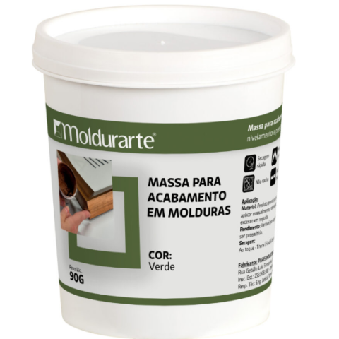 Massa para Acabamento em Moldura Verde 90g  Ideal para Moldureiros, Seca Rápido