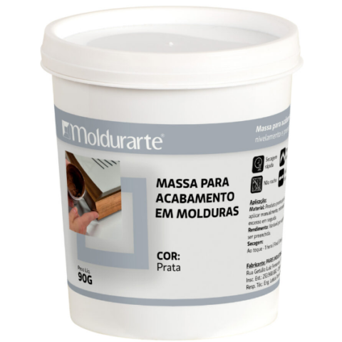 Massa para Acabamento em Moldura Prata 90g - Casa Castro | Secagem Rápida
