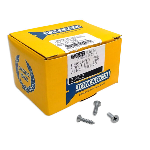 PARAFUSO PHILLIPS 2,8 X 12 MM BICROMATIZADO CAIXA C/1000 UNIDADES.