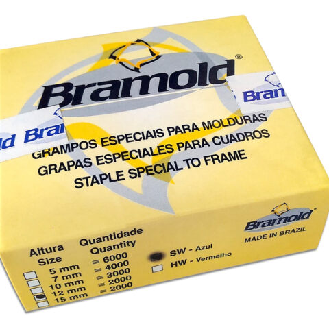 Grampo Bramold SW 12 mm - 2000 unidades para Molduras e Marcenaria | Casa Castro