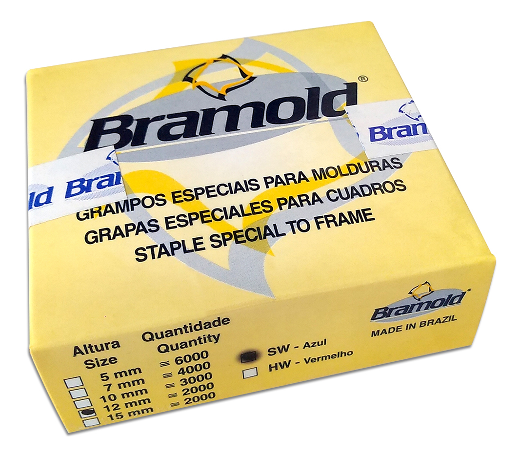 Grampo Bramold SW 12 mm - 2000 unidades para Molduras e Marcenaria | Casa Castro
