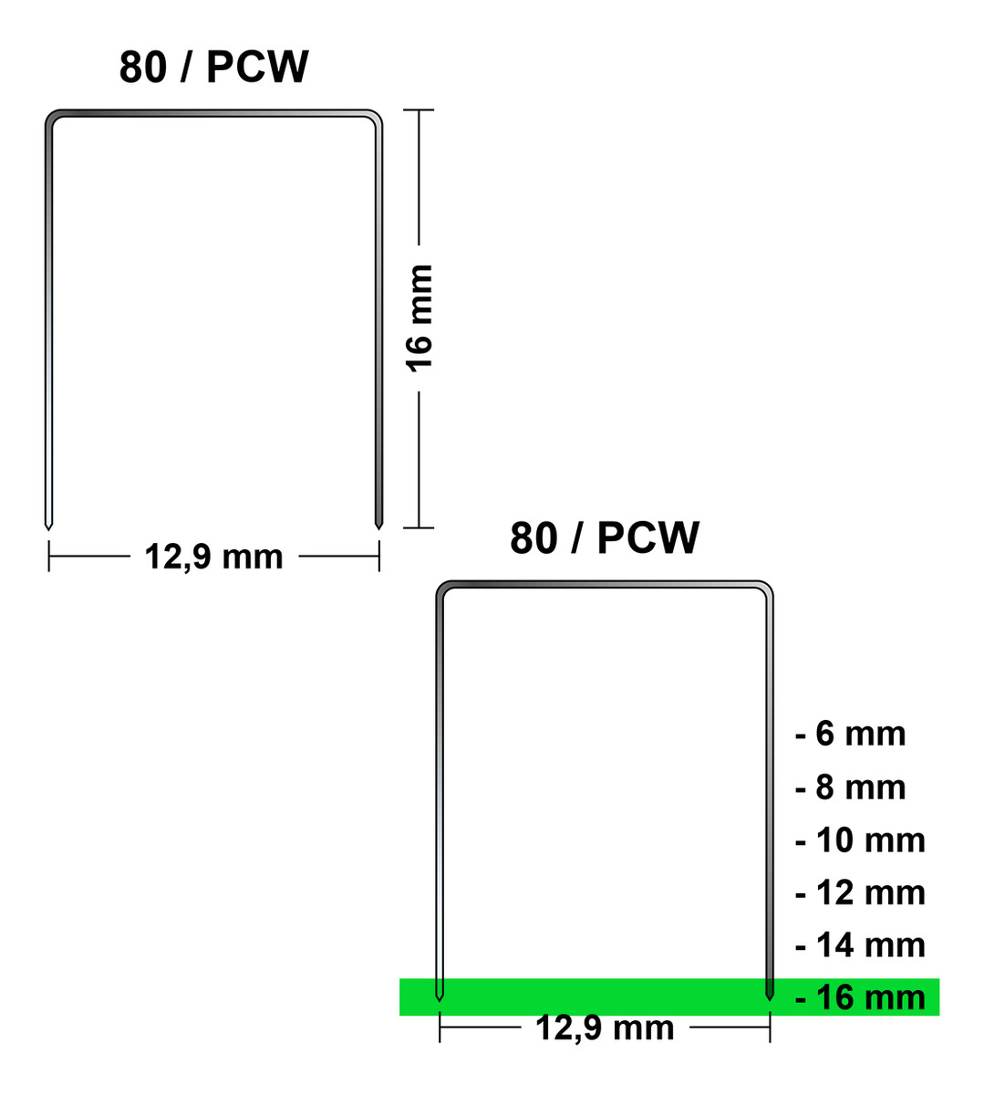 Grampo PCW 80/16 IMECO 5.000 Unidades | Grampo para Marcenaria e Estofamento - Imagem 4