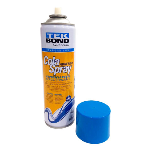 Cola Spray Reposicionável Tek Bond 340g/500ml Adesivo Temporário Profissional para Moldureiros