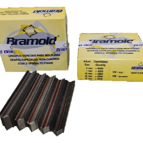 Grampo Bramold HW 05 mm 6000 peças | Aço Alta Resistência para Molduraria
