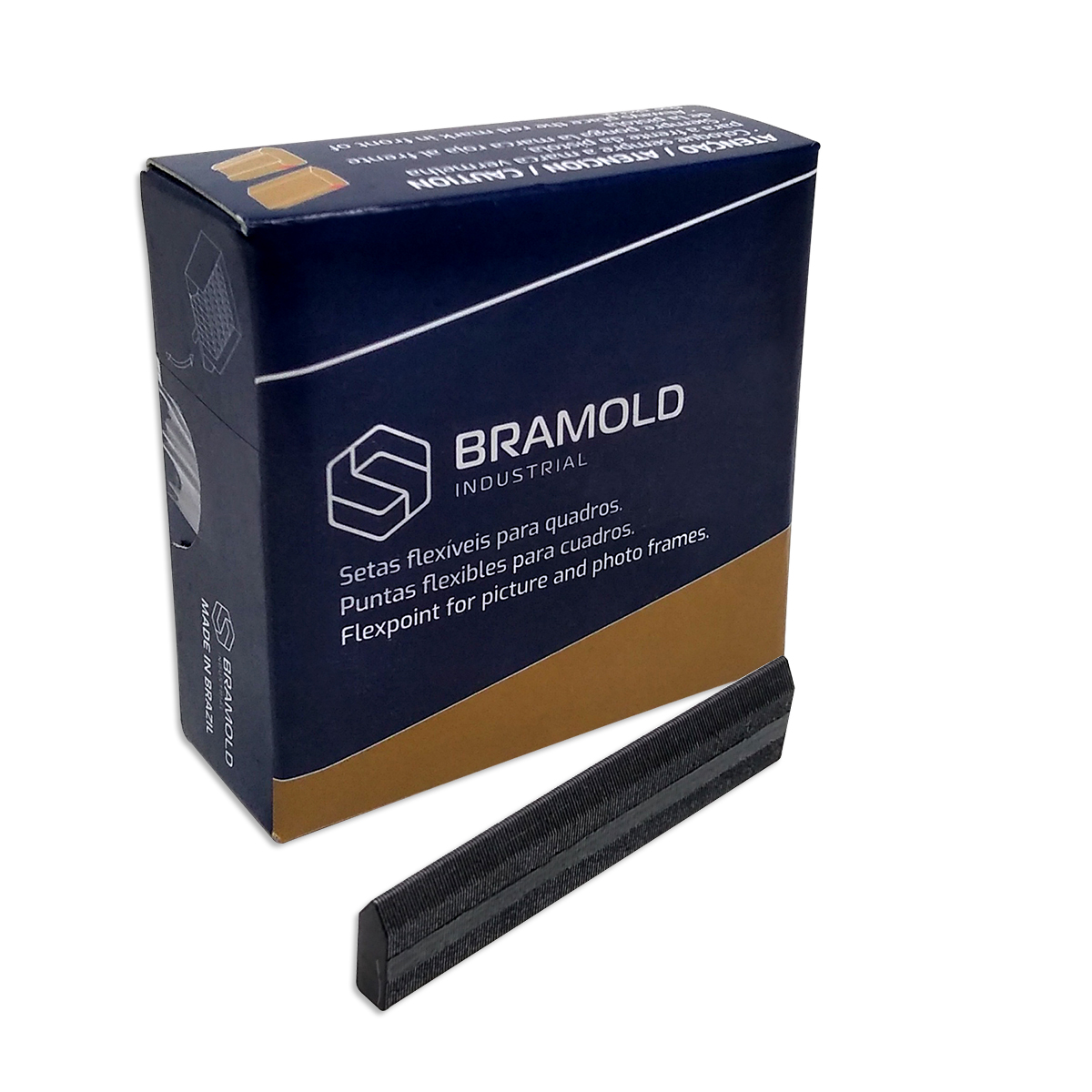 grampo flexpontas - Grampo Bramold Flexpontas Preto FR Caixa 5000 Unidades | Fixador para Molduras