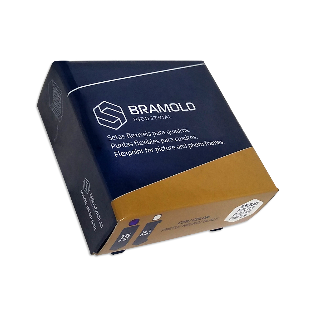 grampo flexpontas - Grampo Bramold Flexpontas Preto FR Caixa 5000 Unidades | Fixador para Molduras - Imagem 5