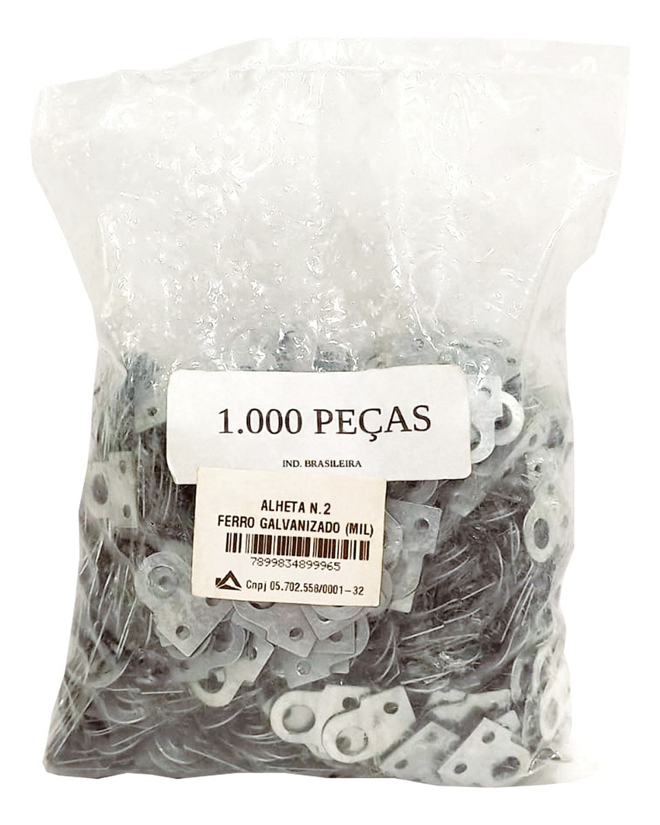 alheta galvanizada - Alheta N.2 Ferro Galvanizado 1000 un. Casa Castro | Fixador para Quadros e Molduras - Imagem 4