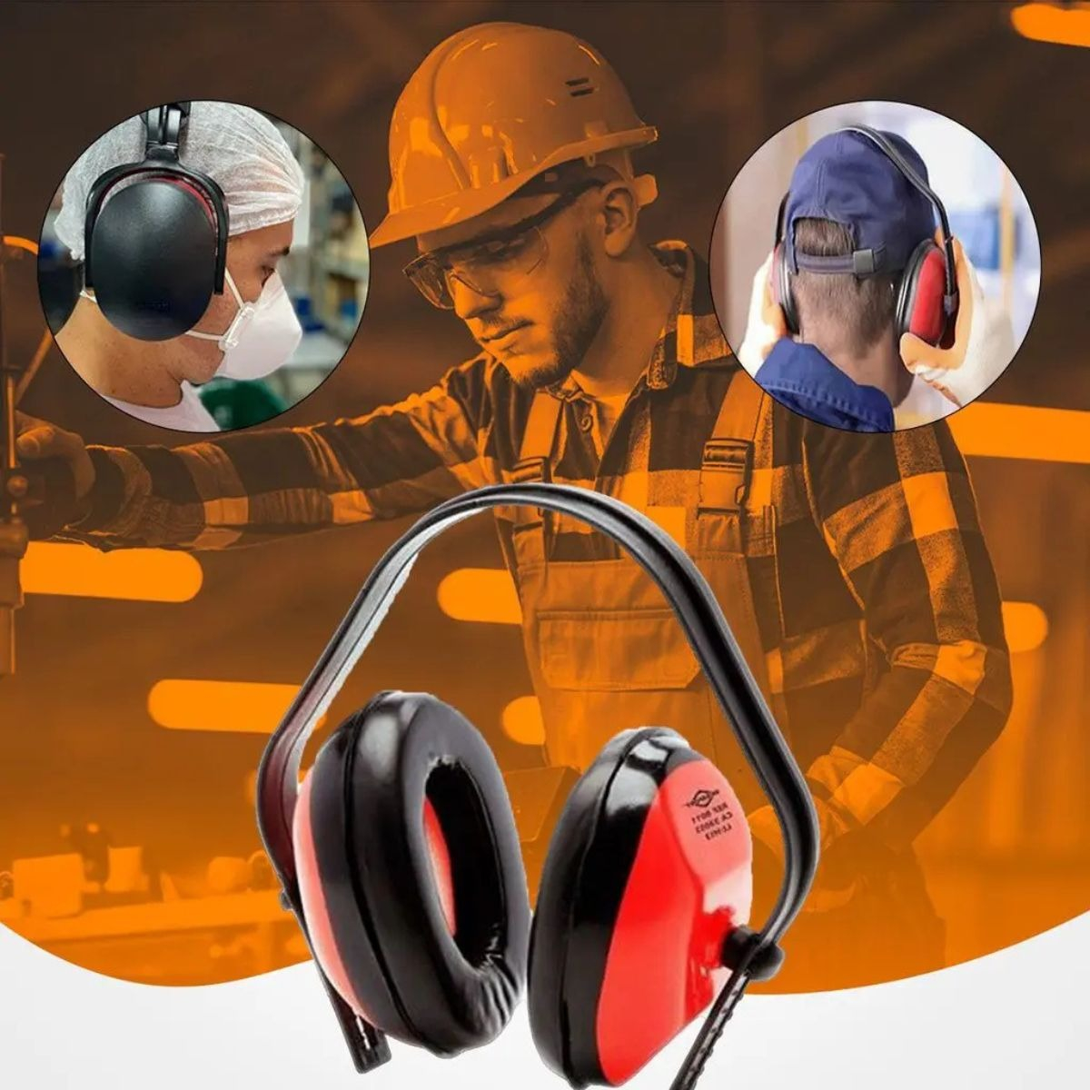 Protetor Auricular Abafador BRASF - Atenuação 1-17 dB, Ajuste Regulável, Conchas Acolchoadas - Imagem 3
